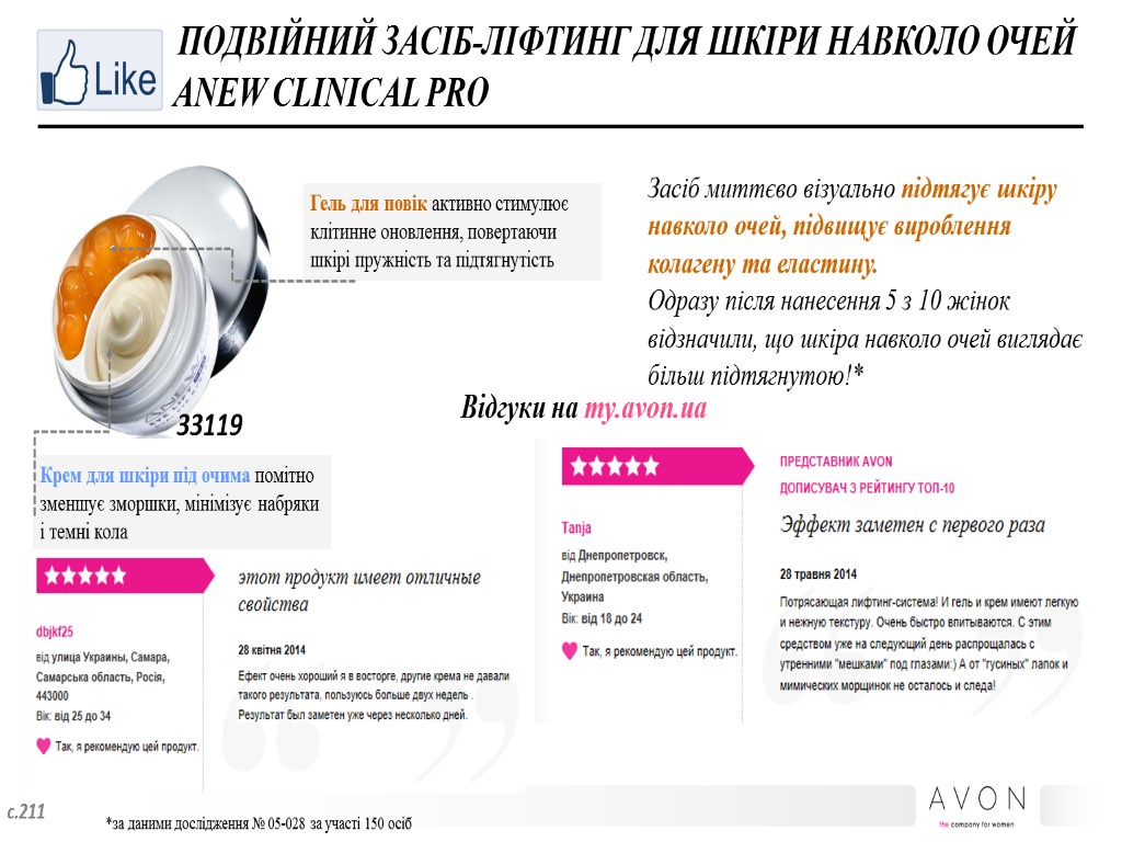 ПОДВІЙНИЙ ЗАСІБ-ЛІФТИНГ ДЛЯ ШКІРИ НАВКОЛО ОЧЕЙ ANEW CLINICAL PRO Гель для повік активно стимулює